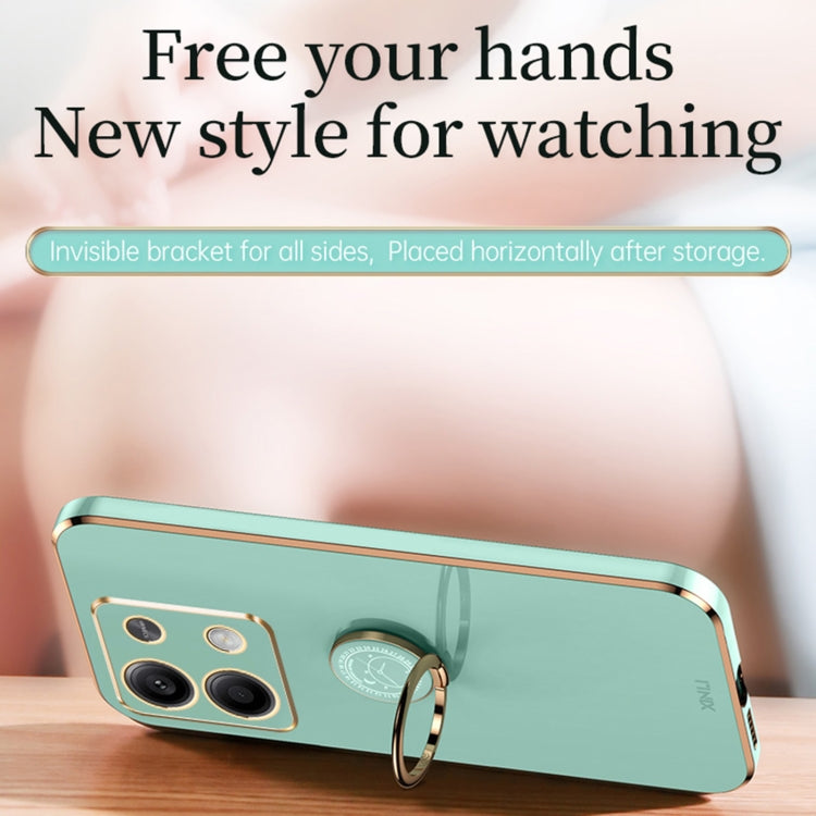 For Xiaomi Redmi Note 13 4G XINLI Straight Edge 6D Electroplate TPU Phone Case with Ring Holder(Celestial Blue) - Note 13 Cases by XINLI | Online Shopping South Africa | PMC TechLife | Buy Now Pay Later Mobicred
