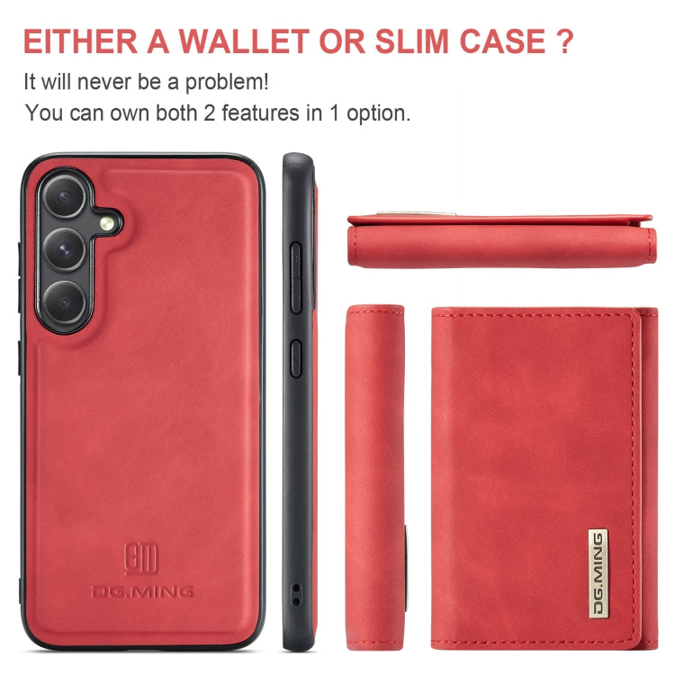 For Samsung Galaxy S24 5G DG.MING M1 Series 3-Fold Multi Card Wallet + Magnetic Phone Case(Red) - Galaxy S24 5G Cases by DG.MING | Online Shopping South Africa | PMC Jewellery | Buy Now Pay Later Mobicred