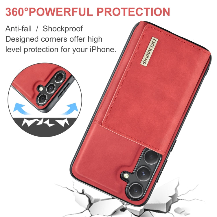 For Samsung Galaxy S24+ 5G DG.MING M1 Series 3-Fold Multi Card Wallet + Magnetic Phone Case(Red) - Galaxy S24+ 5G Cases by DG.MING | Online Shopping South Africa | PMC Jewellery | Buy Now Pay Later Mobicred