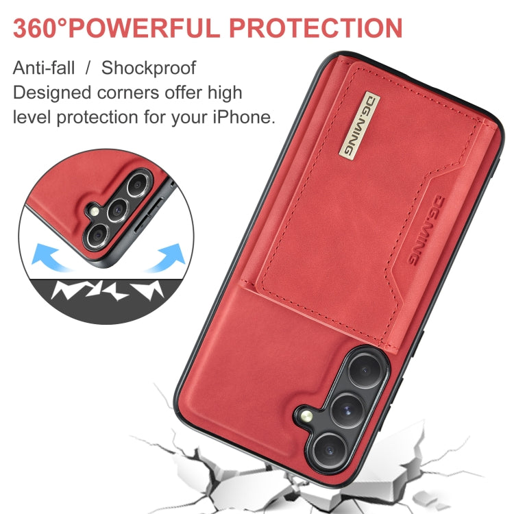 For Samsung Galaxy S24+ 5G DG.MING M2 Series 3-Fold Multi Card Bag + Magnetic Phone Case(Red) - Galaxy S24+ 5G Cases by DG.MING | Online Shopping South Africa | PMC Jewellery | Buy Now Pay Later Mobicred