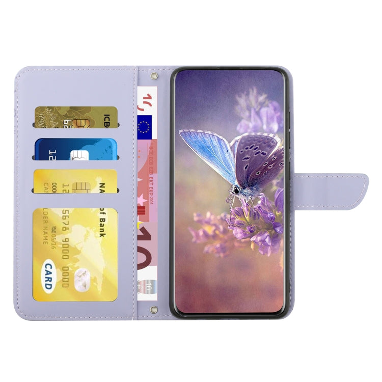 For Xiaomi Redmi A3 Skin Feel Butterfly Embossed Flip Leather Phone Case(Purple) - Xiaomi Cases by PMC Jewellery | Online Shopping South Africa | PMC Jewellery | Buy Now Pay Later Mobicred