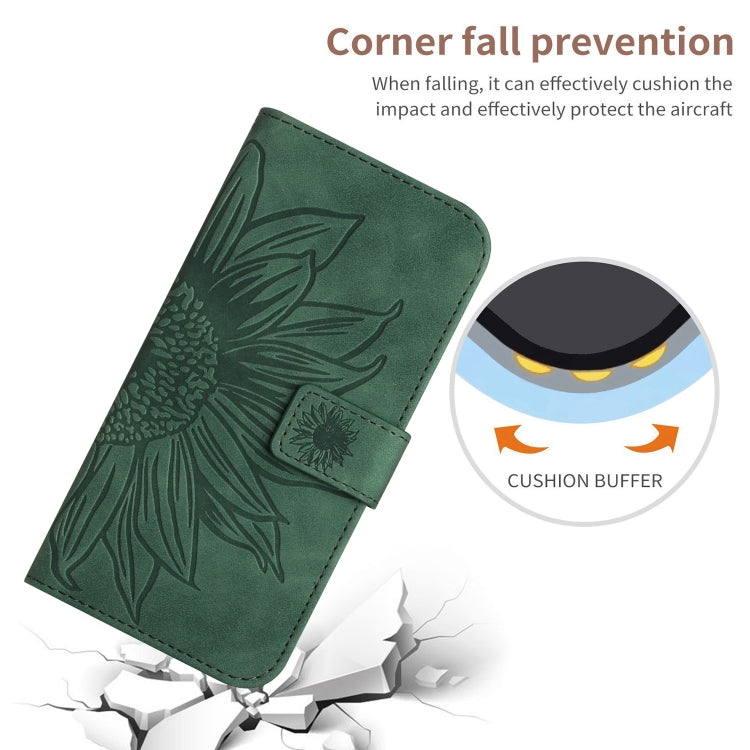 For Xiaomi Redmi Note 12S Skin Feel Sun Flower Embossed Flip Leather Phone Case with Lanyard(Green) - Xiaomi Cases by PMC Jewellery | Online Shopping South Africa | PMC Jewellery | Buy Now Pay Later Mobicred