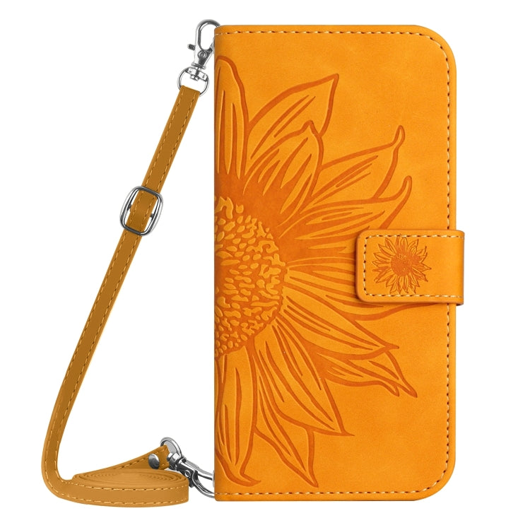 For Xiaomi Redmi Note 12S Skin Feel Sun Flower Embossed Flip Leather Phone Case with Lanyard(Yellow) - Xiaomi Cases by PMC Jewellery | Online Shopping South Africa | PMC Jewellery | Buy Now Pay Later Mobicred