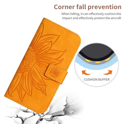 For Xiaomi Redmi Note 12S Skin Feel Sun Flower Embossed Flip Leather Phone Case with Lanyard(Yellow) - Xiaomi Cases by PMC Jewellery | Online Shopping South Africa | PMC Jewellery | Buy Now Pay Later Mobicred