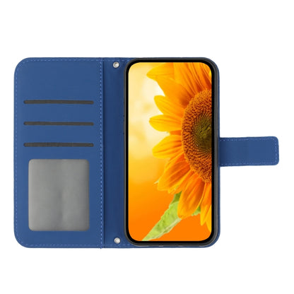 For Xiaomi 14 Skin Feel Sun Flower Embossed Flip Leather Phone Case with Lanyard(Dark Blue) - 14 Cases by PMC Jewellery | Online Shopping South Africa | PMC Jewellery | Buy Now Pay Later Mobicred