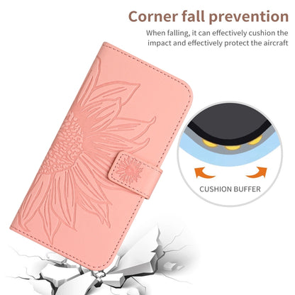 For Xiaomi Redmi Note 13 4G Global Skin Feel Sun Flower Embossed Flip Leather Phone Case with Lanyard(Pink) - Note 13 Cases by PMC Jewellery | Online Shopping South Africa | PMC Jewellery | Buy Now Pay Later Mobicred