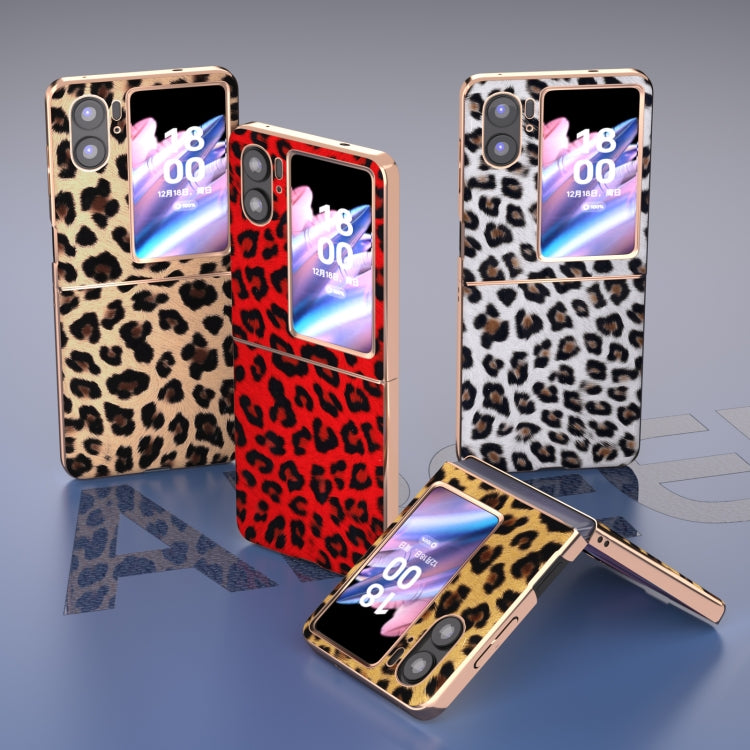 For OPPO Find N2 Flip Nano Plating Leopard Texture Phone Case(Silver Leopard) - Find N2 Flip Cases by PMC Jewellery | Online Shopping South Africa | PMC Jewellery | Buy Now Pay Later Mobicred