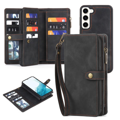 For Samsung Galaxy A52 4G/5G Zipper Wallet Detachable MagSafe Leather Phone Case(Black) - Galaxy Phone Cases by PMC Jewellery | Online Shopping South Africa | PMC Jewellery