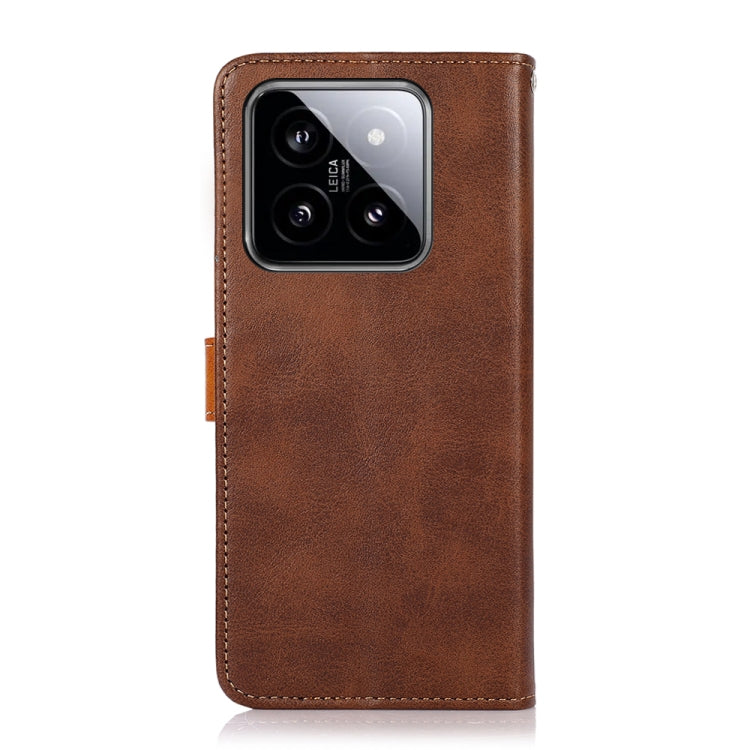 For Xiaomi 14 Pro KHAZNEH Cowhide Texture Flip Leather Phone Case(Brown) - 14 Pro Cases by PMC Jewellery | Online Shopping South Africa | PMC Jewellery | Buy Now Pay Later Mobicred