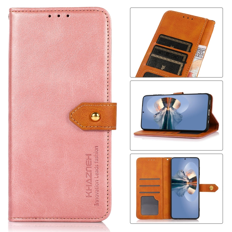 For Xiaomi Redmi Note 13 Pro 4G / POCO M6 Pro KHAZNEH Cowhide Texture Flip Leather Phone Case(Rose Gold) - Note 13 Pro Cases by PMC Jewellery | Online Shopping South Africa | PMC Jewellery | Buy Now Pay Later Mobicred