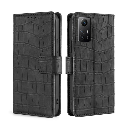 For Xiaomi Redmi Note 12S 4G Skin Feel Crocodile Magnetic Clasp Leather Phone Case(Black) - Xiaomi Cases by PMC Jewellery | Online Shopping South Africa | PMC Jewellery | Buy Now Pay Later Mobicred