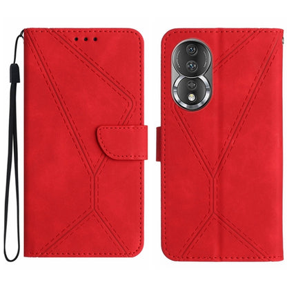 For Honor 80 Stitching Embossed Leather Phone Case(Red) - Honor Cases by PMC Jewellery | Online Shopping South Africa | PMC Jewellery | Buy Now Pay Later Mobicred