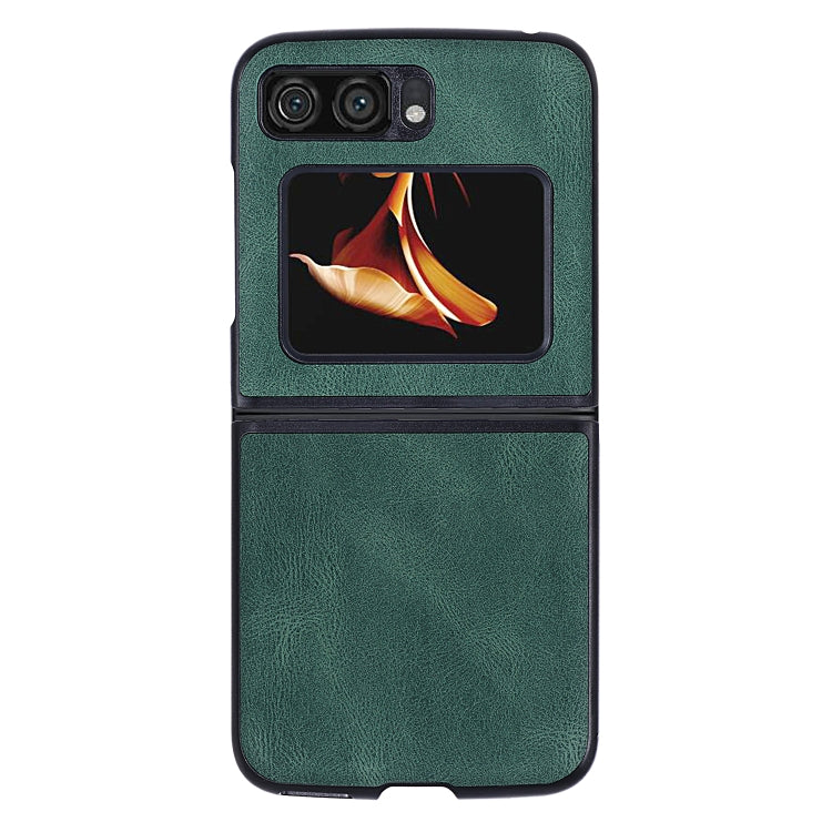 For Motorola Razr 2022 Classic Leather + PC Phone Case(Green) - Motorola Cases by PMC Jewellery | Online Shopping South Africa | PMC Jewellery | Buy Now Pay Later Mobicred