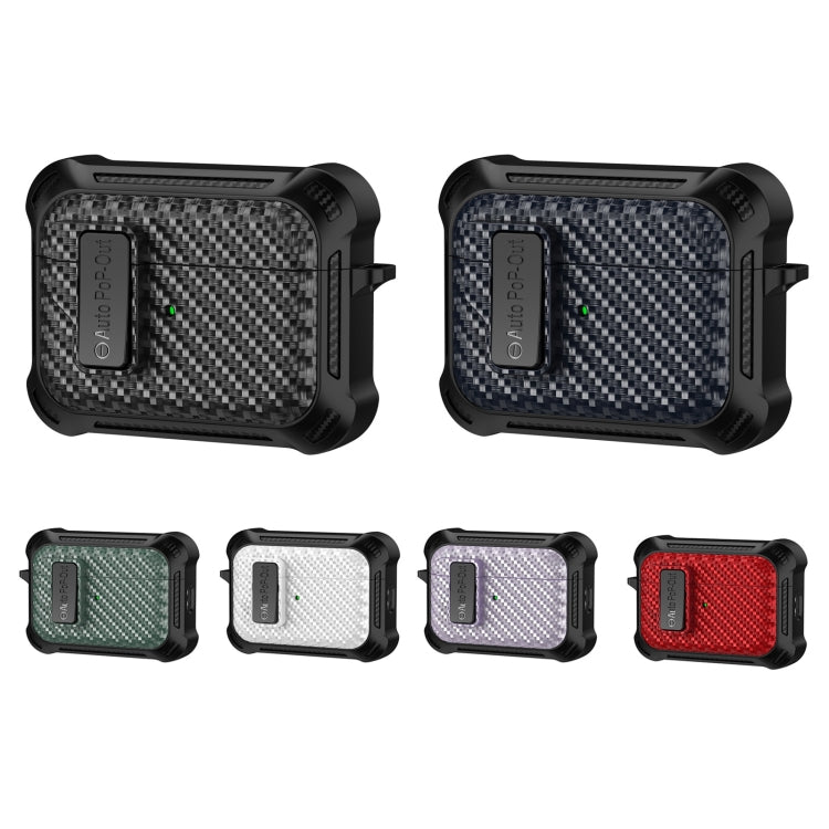For AirPods Pro 2 Alpha Carbon Fiber Wireless Bluetooth Earphone Protective Case(Green) - For AirPods Pro 2 by PMC Jewellery | Online Shopping South Africa | PMC Jewellery | Buy Now Pay Later Mobicred