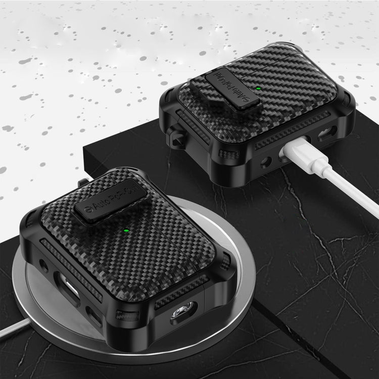 For AirPods Pro 2 Alpha Carbon Fiber Wireless Bluetooth Earphone Protective Case(Green) - For AirPods Pro 2 by PMC Jewellery | Online Shopping South Africa | PMC Jewellery | Buy Now Pay Later Mobicred
