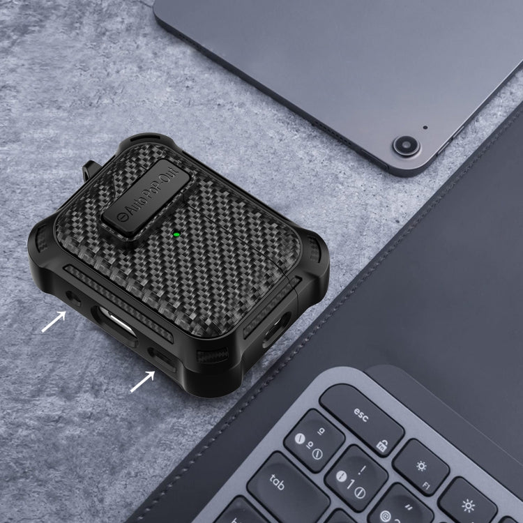 For AirPods Pro 2 Alpha Carbon Fiber Wireless Bluetooth Earphone Protective Case(Purple) - For AirPods Pro 2 by PMC Jewellery | Online Shopping South Africa | PMC Jewellery | Buy Now Pay Later Mobicred