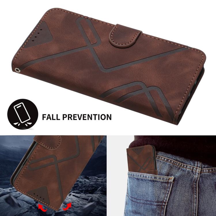 For iPhone 17 Air Line Pattern Skin Feel Leather Phone Case(Coffee) - free shipping - PMc TechLife - Order now!