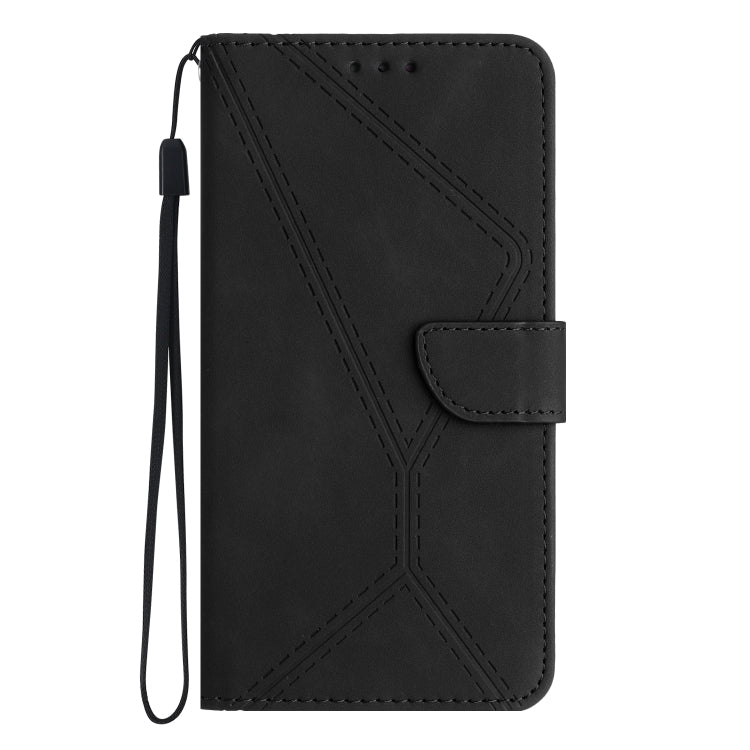 For Xiaomi Redmi 13C 4G Stitching Embossed Leather Phone Case(Black) - 13C Cases by PMC Jewellery | Online Shopping South Africa | PMC Jewellery