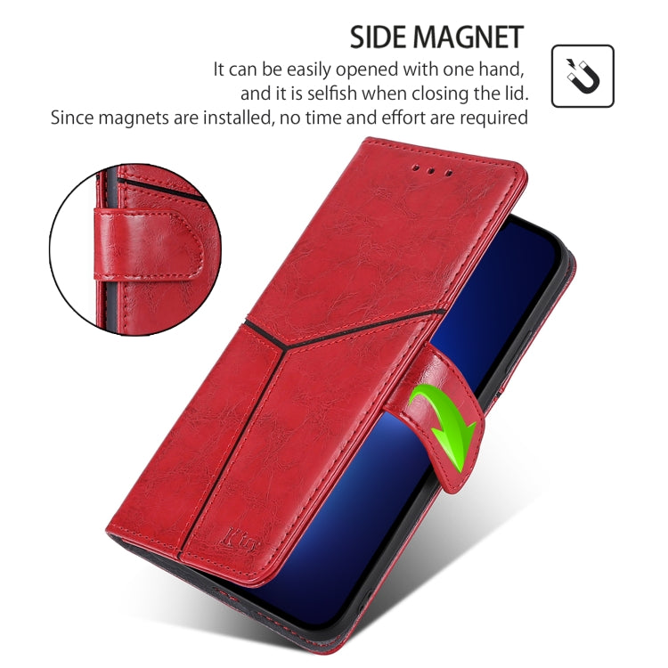 For Huawei Pura 70 5G Geometric Stitching Leather Phone Case(Red) - Huawei Cases by PMC Jewellery | Online Shopping South Africa | PMC Jewellery | Buy Now Pay Later Mobicred