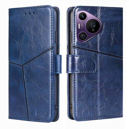 For Huawei Pura 70 Pro / 70 Pro+ 5G Geometric Stitching Leather Phone Case(Blue) - Huawei Cases by PMC Jewellery | Online Shopping South Africa | PMC Jewellery | Buy Now Pay Later Mobicred