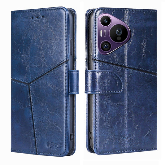 For Huawei Pura 70 Pro / 70 Pro+ 5G Geometric Stitching Leather Phone Case(Blue) - Huawei Cases by PMC Jewellery | Online Shopping South Africa | PMC Jewellery | Buy Now Pay Later Mobicred