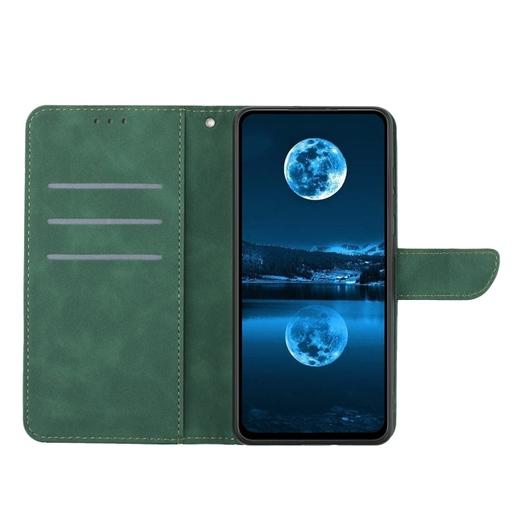 For Motorola Moto G34 5G Stitching Embossed Leather Phone Case(Green) - Motorola Cases by PMC Jewellery | Online Shopping South Africa | PMC Jewellery | Buy Now Pay Later Mobicred