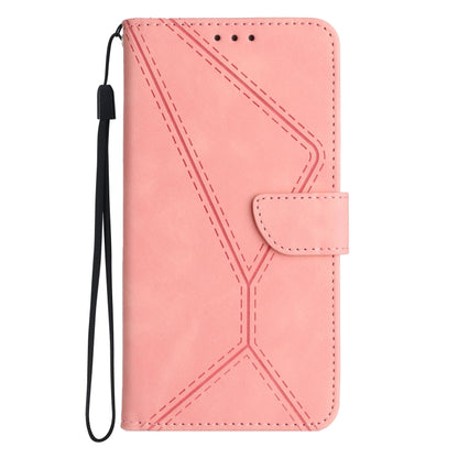 For Motorola Moto G Play 4G 2024 Stitching Embossed Leather Phone Case(Pink) - Motorola Cases by PMC Jewellery | Online Shopping South Africa | PMC Jewellery | Buy Now Pay Later Mobicred