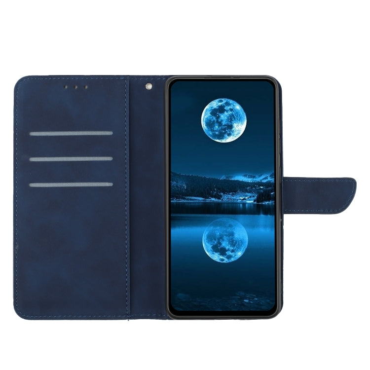 For Motorola Moto G Play 4G 2024 Stitching Embossed Leather Phone Case(Blue) - Motorola Cases by PMC Jewellery | Online Shopping South Africa | PMC Jewellery | Buy Now Pay Later Mobicred