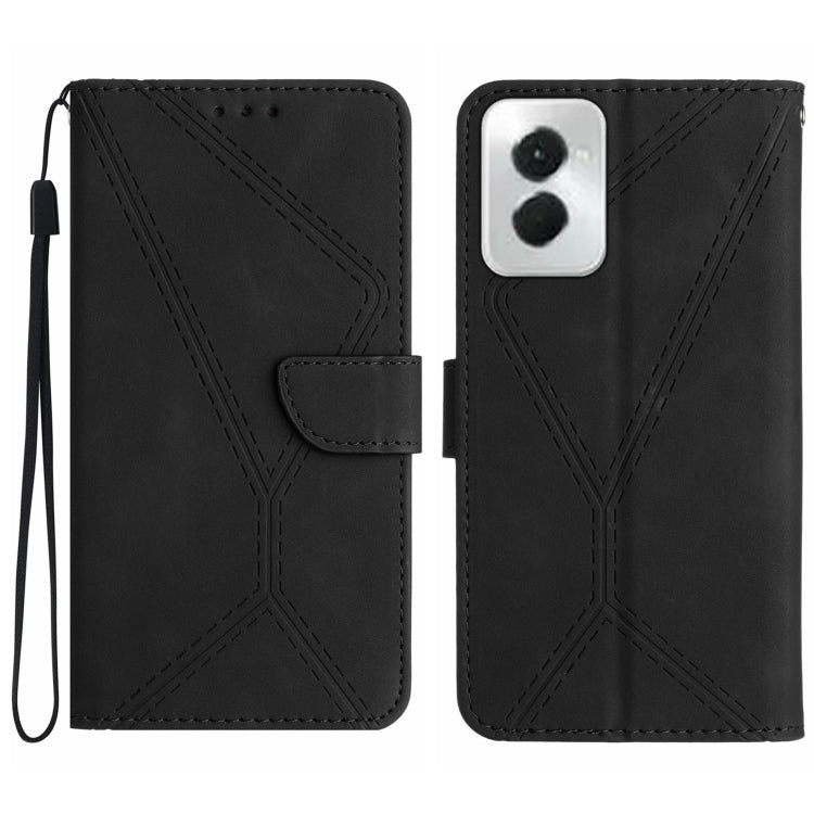 For Motorola Moto G Power 5G 2024 Stitching Embossed Leather Phone Case(Black) - Motorola Cases by PMC Jewellery | Online Shopping South Africa | PMC Jewellery | Buy Now Pay Later Mobicred