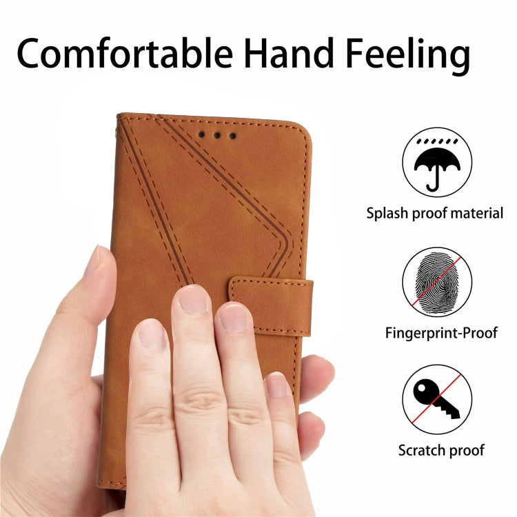 For Motorola Moto G Stylus 5G 2024 Stitching Embossed Leather Phone Case(Brown) - Motorola Cases by PMC Jewellery | Online Shopping South Africa | PMC Jewellery | Buy Now Pay Later Mobicred