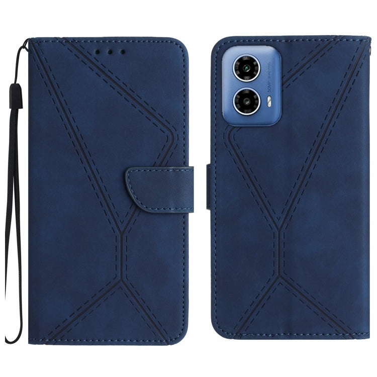 For Motorola Moto G35 5G Stitching Embossed Leather Phone Case(Blue) - free shipping - PMC TechLife - Order now!