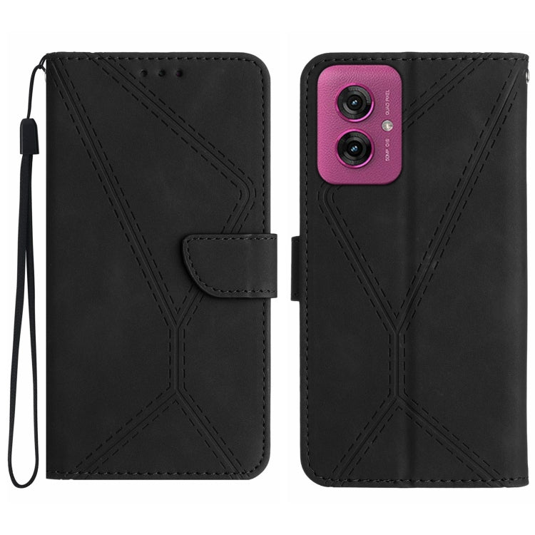 For Motorola Moto G55 5G Stitching Embossed Leather Phone Case(Black) - free shipping - PMC TechLife - Order now!