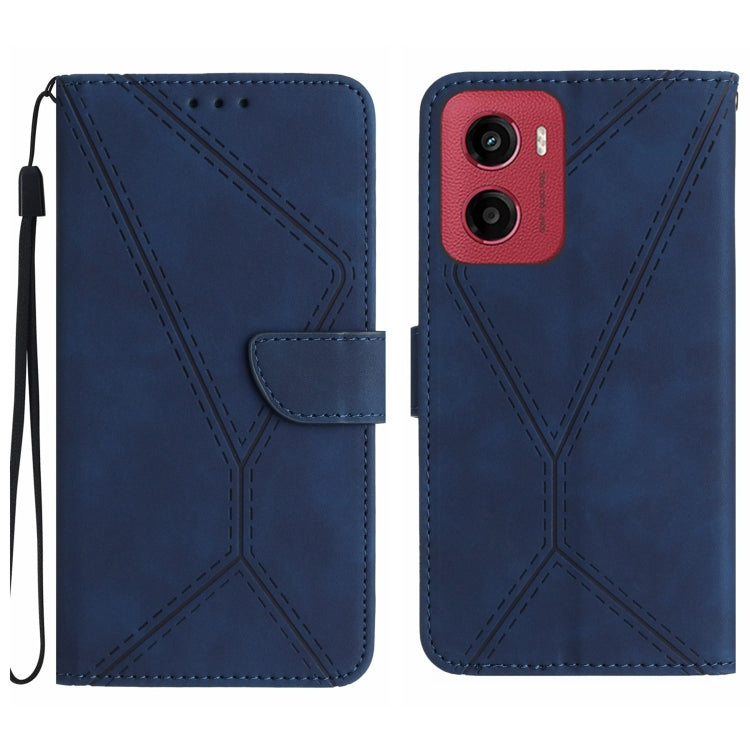For Motorola Moto G05 Stitching Embossed Leather Phone Case(Blue) - free shipping - PMC TechLife - Order now!
