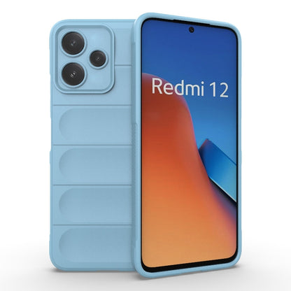 For Xiaomi Redmi 12 5G Magic Shield TPU + Flannel Phone Case(Light Blue) - Xiaomi Cases by PMC Jewellery | Online Shopping South Africa | PMC Jewellery | Buy Now Pay Later Mobicred