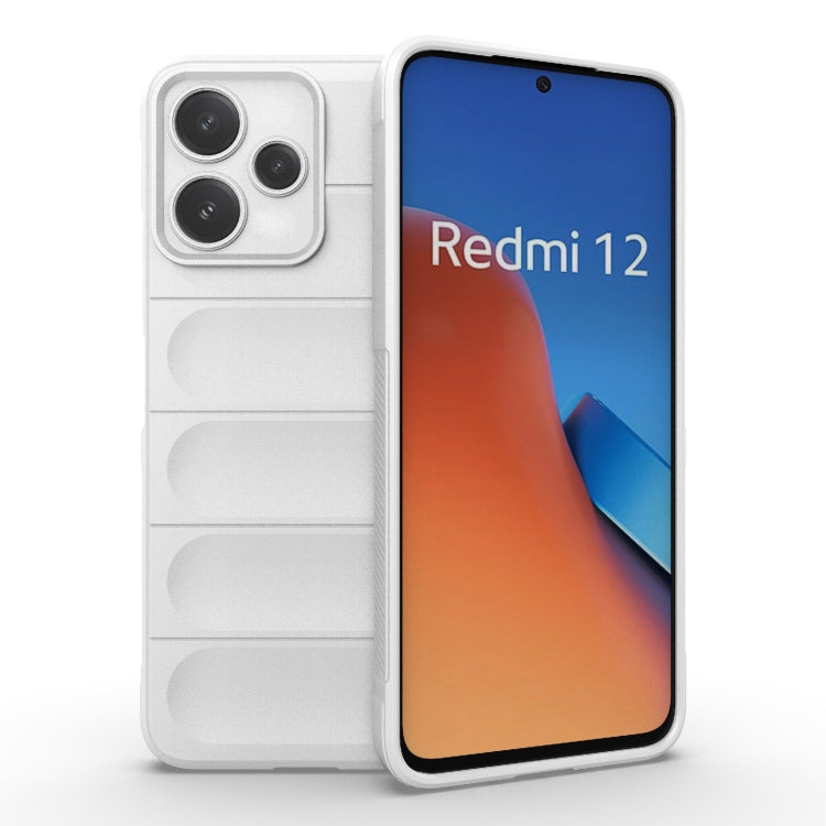 For Xiaomi Redmi 12 5G Magic Shield TPU + Flannel Phone Case(White) - Xiaomi Cases by PMC Jewellery | Online Shopping South Africa | PMC Jewellery | Buy Now Pay Later Mobicred