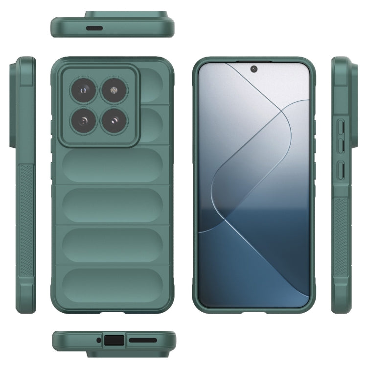 For Xiaomi 14 Pro 5G Magic Shield TPU + Flannel Phone Case(Dark Green) - 14 Pro Cases by PMC Jewellery | Online Shopping South Africa | PMC Jewellery | Buy Now Pay Later Mobicred