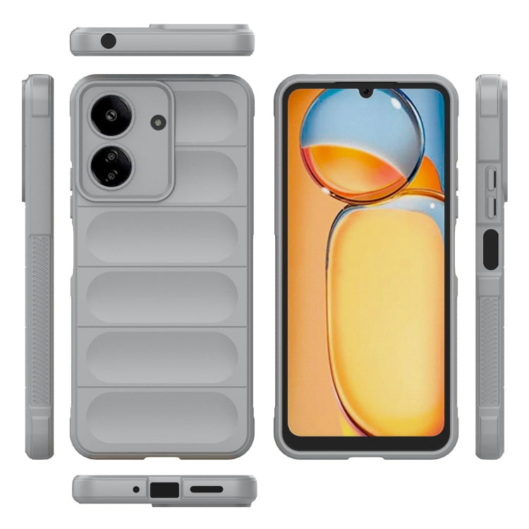 For Xiaomi Redmi 13C 4G Global Magic Shield TPU + Flannel Phone Case(Grey) - 13C Cases by PMC Jewellery | Online Shopping South Africa | PMC Jewellery | Buy Now Pay Later Mobicred