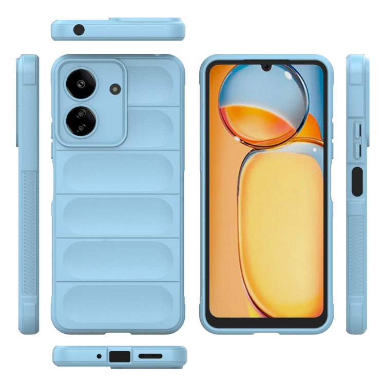 For Xiaomi Redmi 13C 4G Global Magic Shield TPU + Flannel Phone Case(Light Blue) - 13C Cases by PMC Jewellery | Online Shopping South Africa | PMC Jewellery | Buy Now Pay Later Mobicred