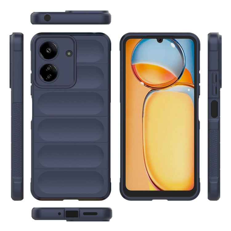 For Xiaomi Redmi 13C 4G Global Magic Shield TPU + Flannel Phone Case(Dark Blue) - 13C Cases by PMC TechLife | Online Shopping South Africa | PMC TechLife