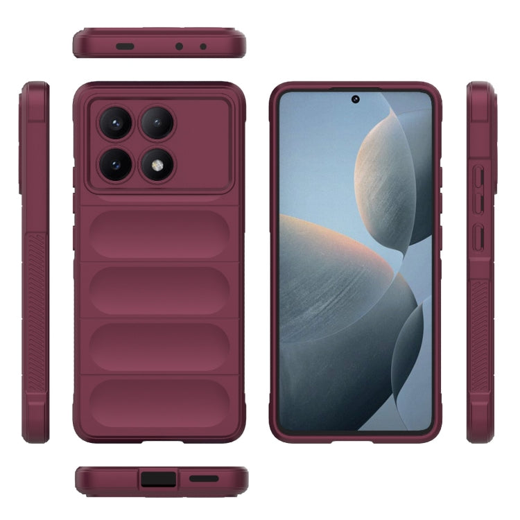 For Xiaomi Redmi K70E 5G Magic Shield TPU + Flannel Phone Case(Wine Red) - K70E Cases by PMC Jewellery | Online Shopping South Africa | PMC Jewellery | Buy Now Pay Later Mobicred