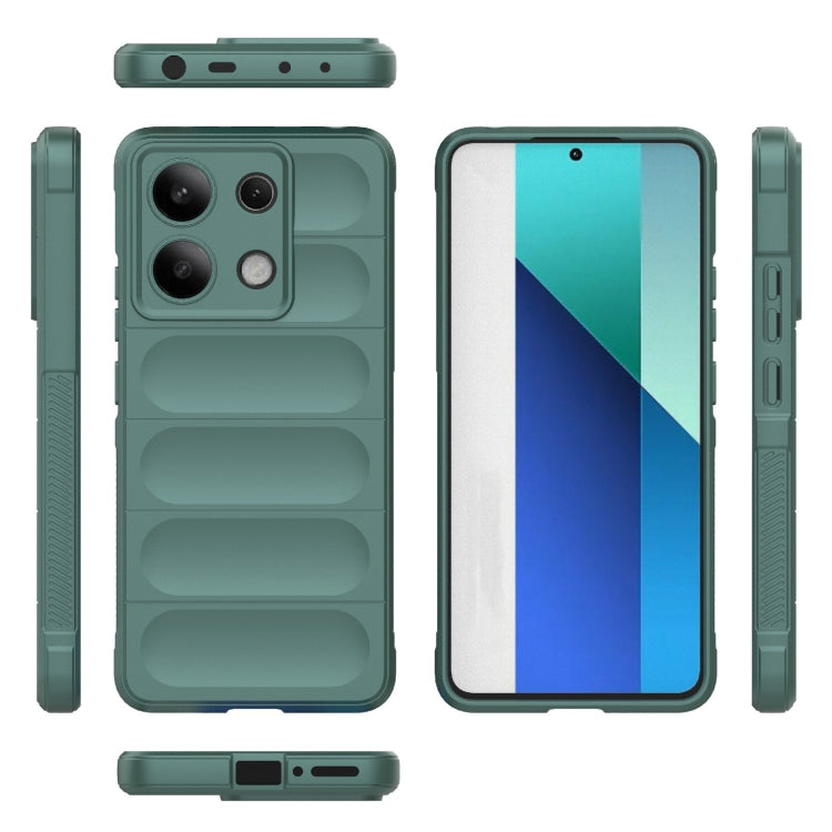 For Xiaomi Redmi Note 13 4G Global Magic Shield TPU + Flannel Phone Case(Dark Green) - Note 13 Cases by PMC Jewellery | Online Shopping South Africa | PMC Jewellery | Buy Now Pay Later Mobicred