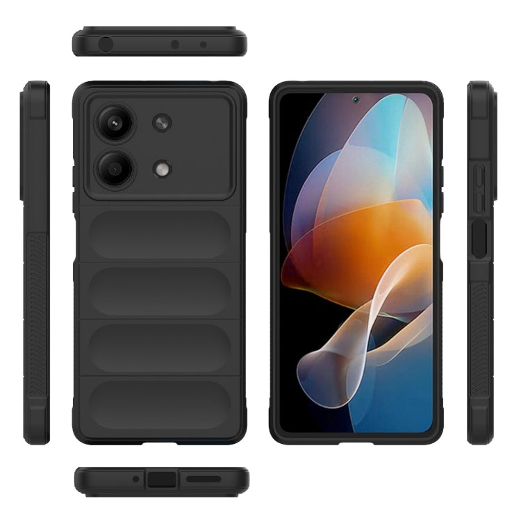 For Xiaomi Redmi Note 13R Pro 5G Magic Shield TPU + Flannel Phone Case(Black) - Xiaomi Cases by PMC Jewellery | Online Shopping South Africa | PMC Jewellery | Buy Now Pay Later Mobicred