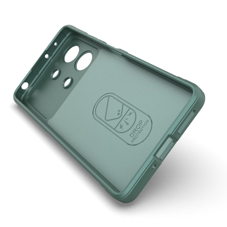 For Xiaomi Redmi Note 13R Pro 5G Magic Shield TPU + Flannel Phone Case(Dark Green) - Xiaomi Cases by PMC TechLife | Online Shopping South Africa | PMC TechLife | Buy Now Pay Later Mobicred