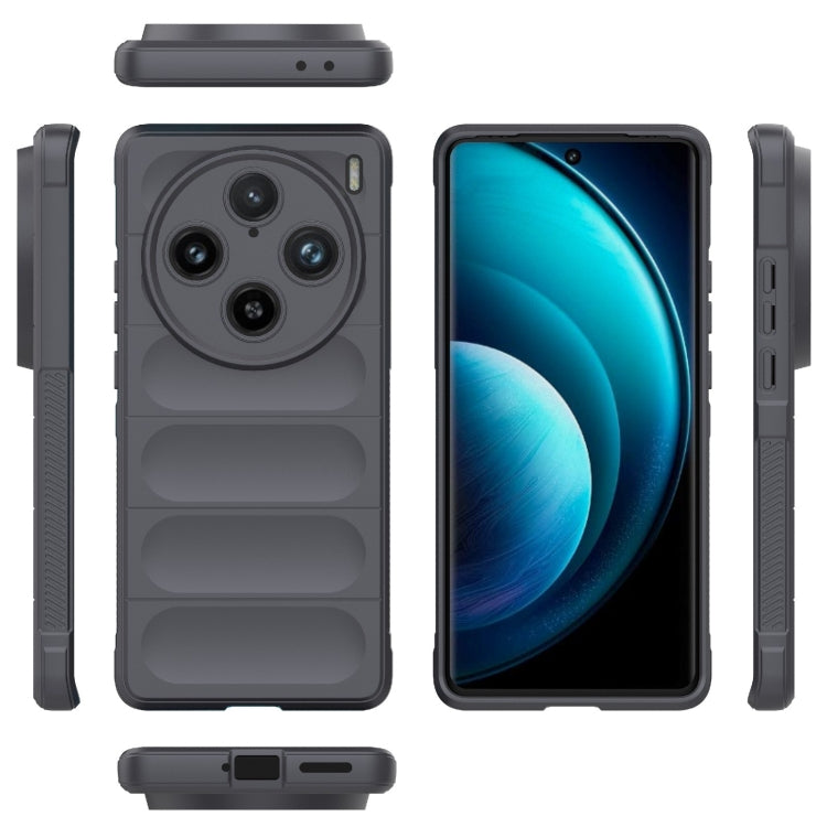 For vivo X100 Pro 5G Magic Shield TPU + Flannel Phone Case(Dark Grey) - X100 Pro Cases by PMC TechLife | Online Shopping South Africa | PMC TechLife