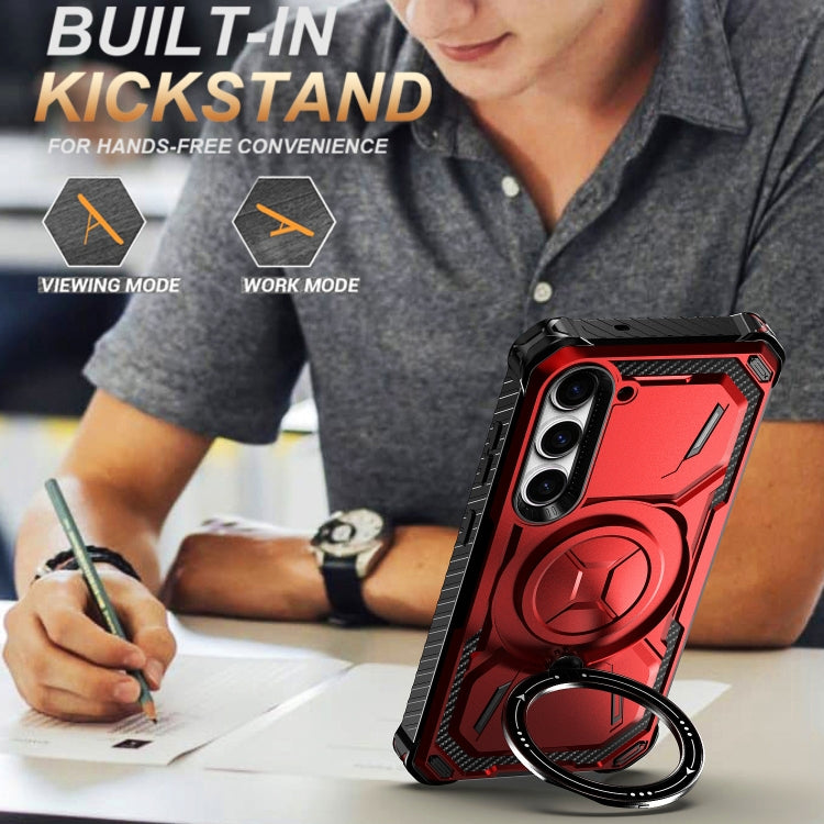 For Samsung Galaxy S24+ 5G Armor Series Holder Phone Case(Blue) - Galaxy S24+ 5G Cases by PMC TechLife | Online Shopping South Africa | PMC TechLife