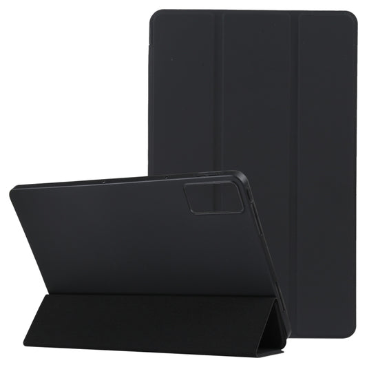 For Xiaomi Redmi Pad SE 2023 Three-fold Holder Flip Tablet Leather Case(Black) - More Tablet Cases by PMC Jewellery | Online Shopping South Africa | PMC Jewellery | Buy Now Pay Later Mobicred