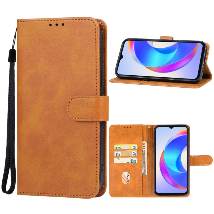 For Honor X6a Leather Phone Case(Brown) - Honor Cases by PMC Jewellery | Online Shopping South Africa | PMC Jewellery | Buy Now Pay Later Mobicred