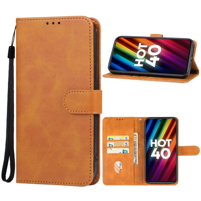 For Infinix Hot 40 Leather Phone Case(Brown) - Infinix Cases by PMC Jewellery | Online Shopping South Africa | PMC Jewellery | Buy Now Pay Later Mobicred