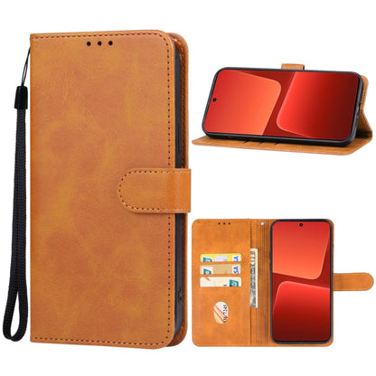 For Xiaomi 14 Leather Phone Case(Brown) - Xiaomi Cases by PMC Jewellery | Online Shopping South Africa | PMC Jewellery | Buy Now Pay Later Mobicred