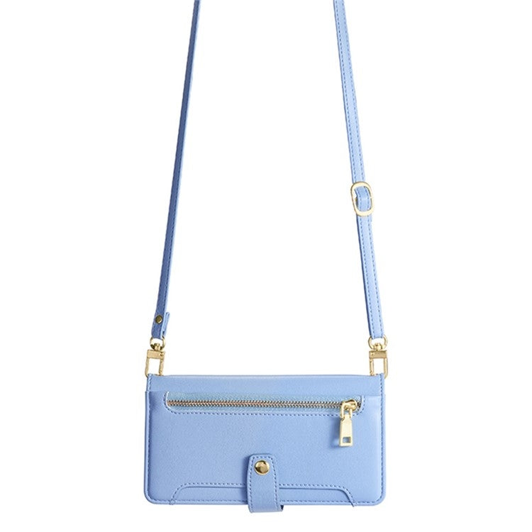 For Honor Magic6 5G Sheep Texture Cross-body Zipper Wallet Leather Phone Case(Blue) - Honor Cases by PMC TechLife | Online Shopping South Africa | PMC TechLife | Buy Now Pay Later Mobicred